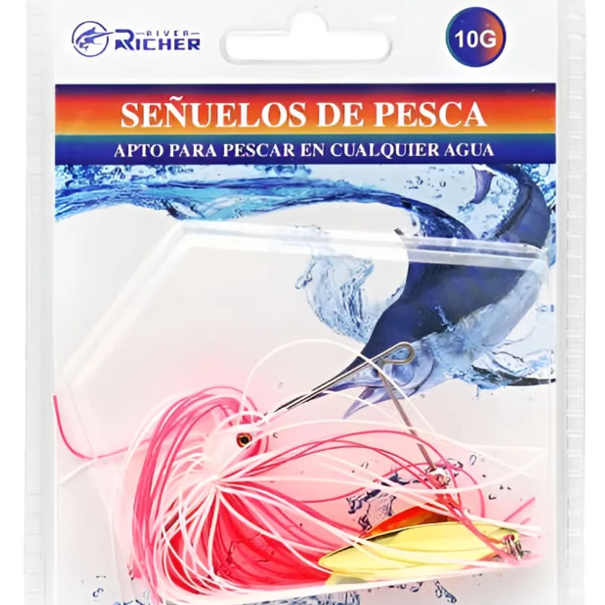 GENERICO - Set 4 Señuelos Spinnerbait Pesca Doble Hoja Antienganche