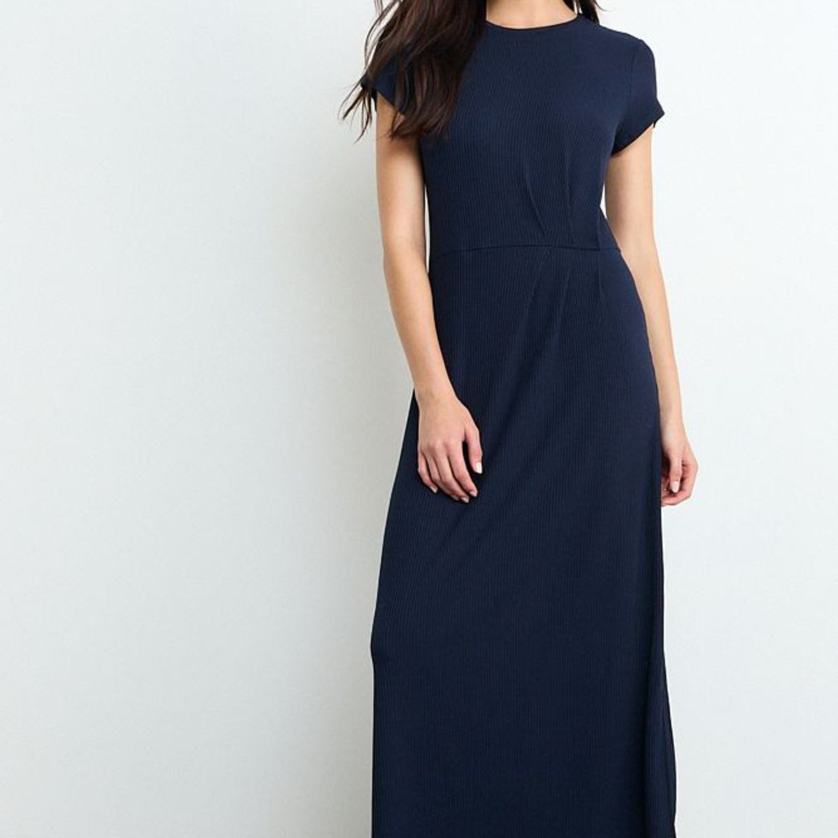 IO - Vestido Liso Largo Mujer Azul Marino Io