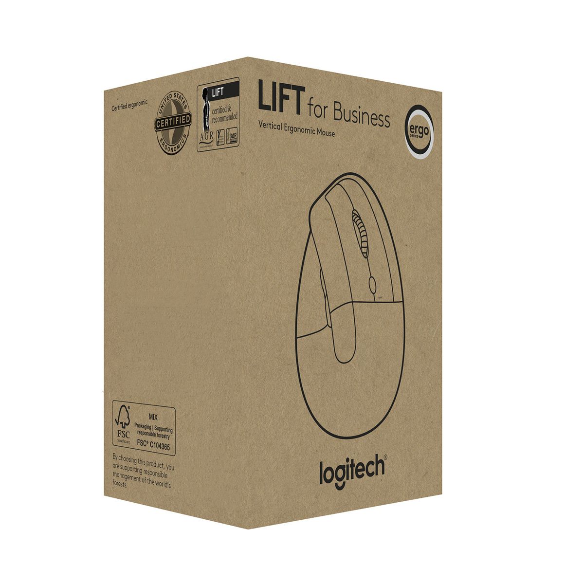 LOGITECH - Mouse Vertical Logitech Lift Grafito (910-006497) Open box