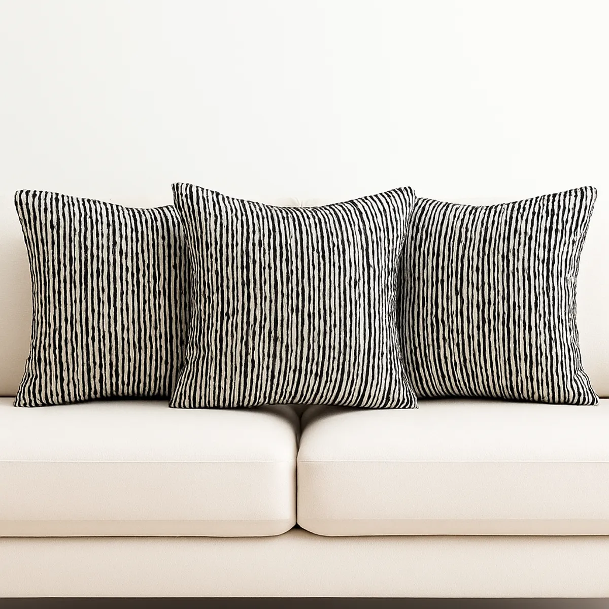 ARMONIA - Pack x3 Fundas Estilo Chenille Negra 45x45cm 785