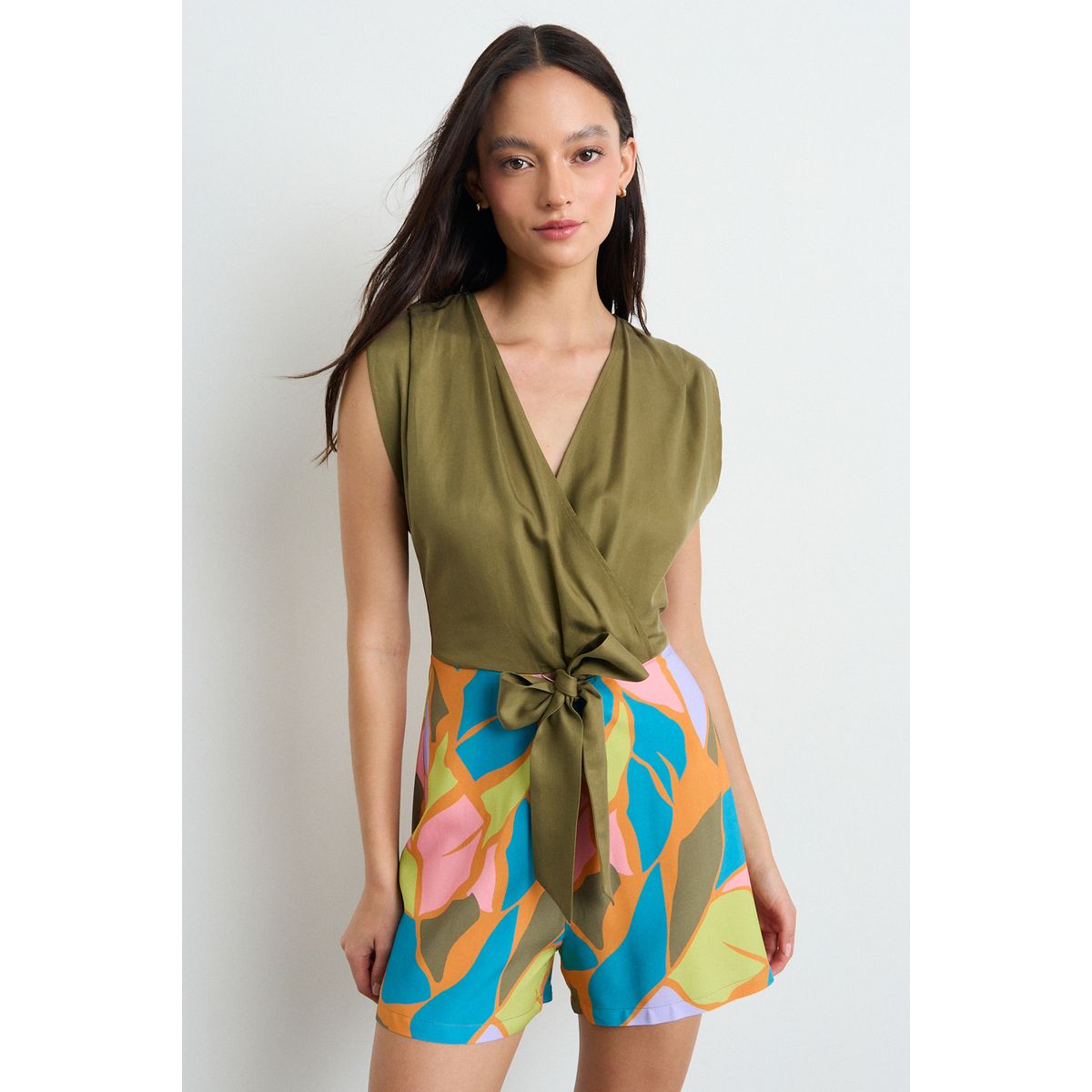 IO - Enterito Fantasia Mujer Bicolor Estampado Io