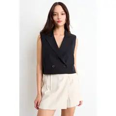 IO - Gilet Liso Mujer Negro
