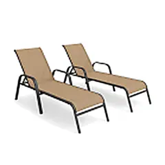 SPACE HOME - Juego 2 Reposeras Plegables para Terraza Patio o Quincho y Piscina Reclinables