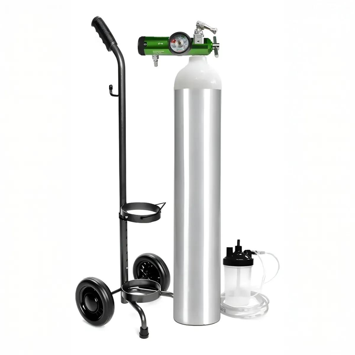 TOPMEDIC - Kit Cilindro Tubo de Oxigeno Medicinal Portatil Tanque De 685 Litros Tipo E + Carro de Transporte