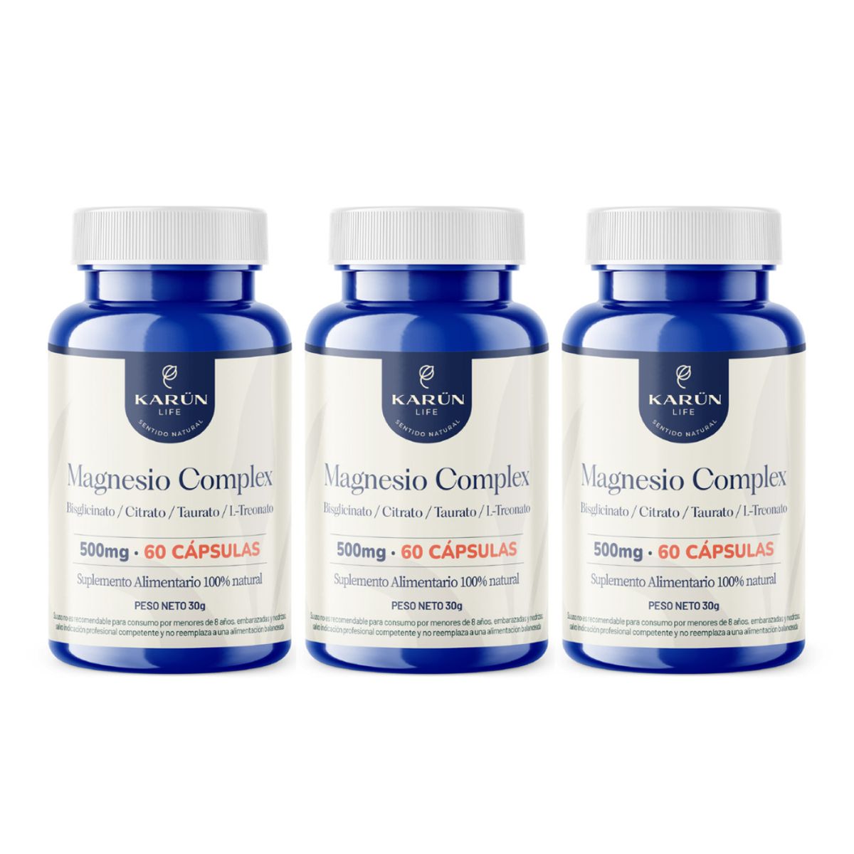 KARUNLIFE - Pack x3 Magnesio Complex 180 Capsulas Karun Life