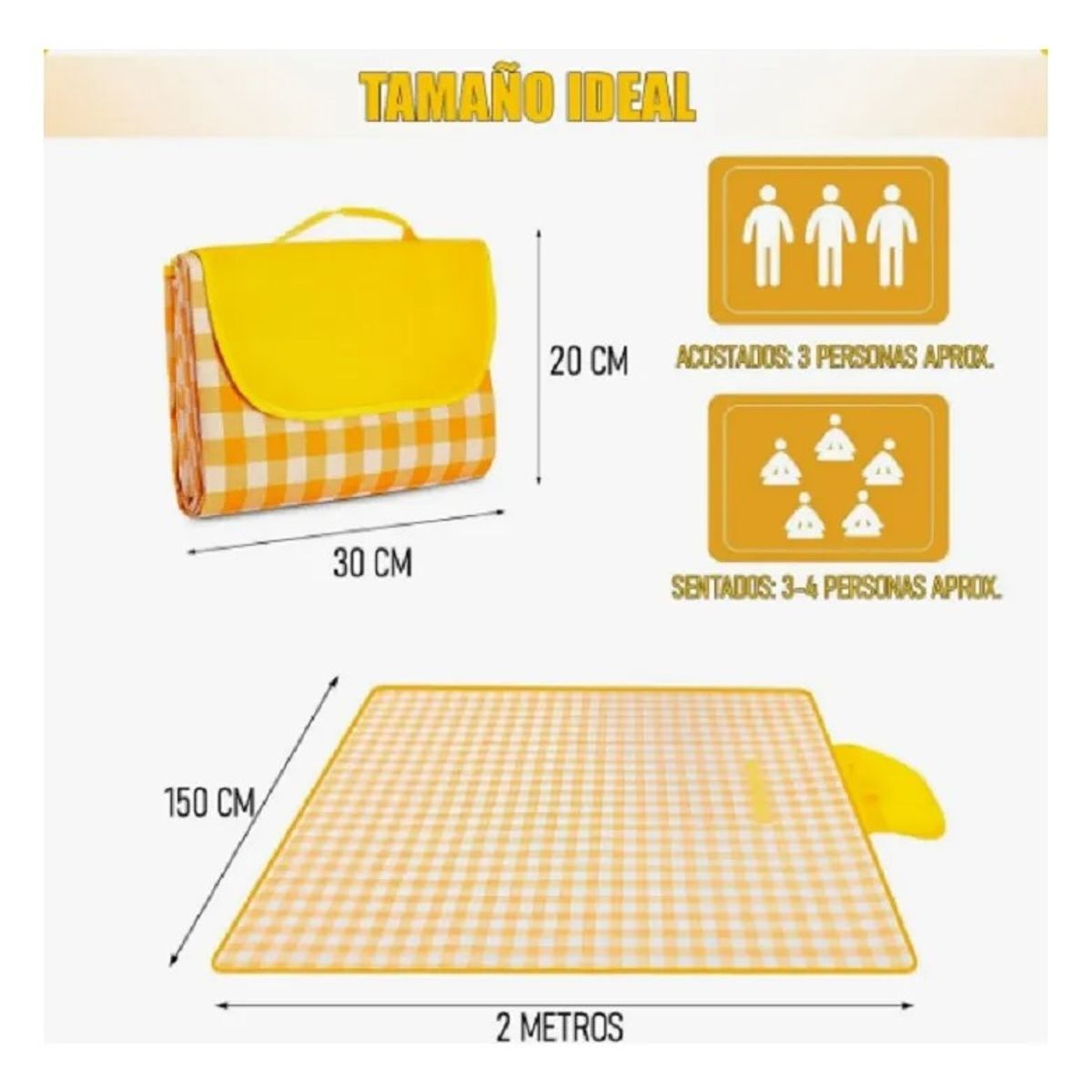 GENERICO - Manta Tapete Camping Picnic Mat Tela Oxford 200x150 cm Aislante
