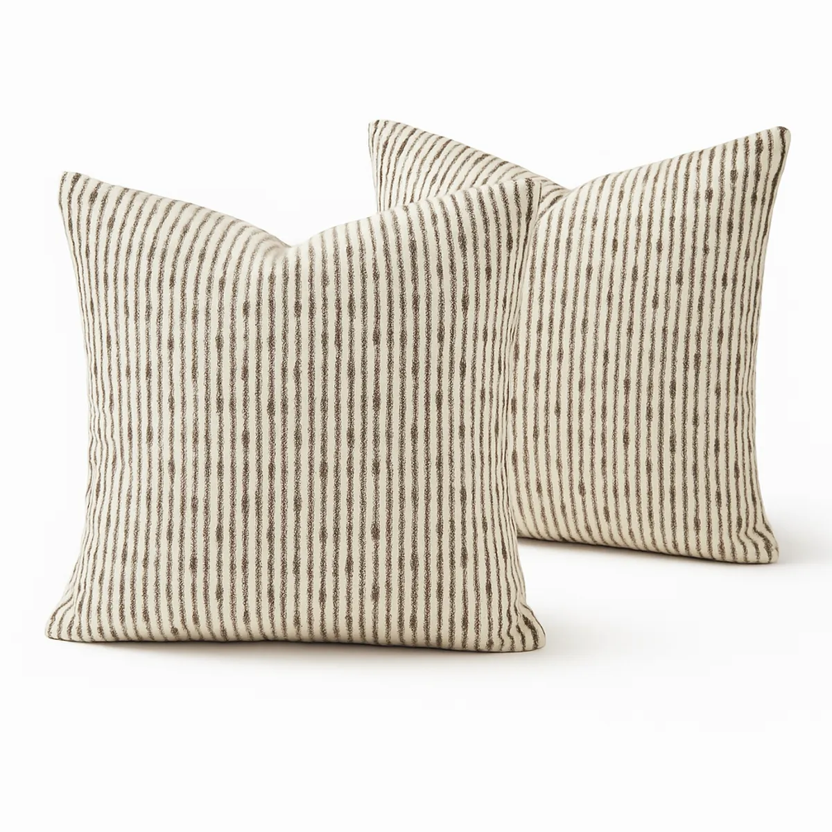 ARMONIA - Pack 2 Fundas Decorativas Chenille Marrón 45x45cm Elegante 785