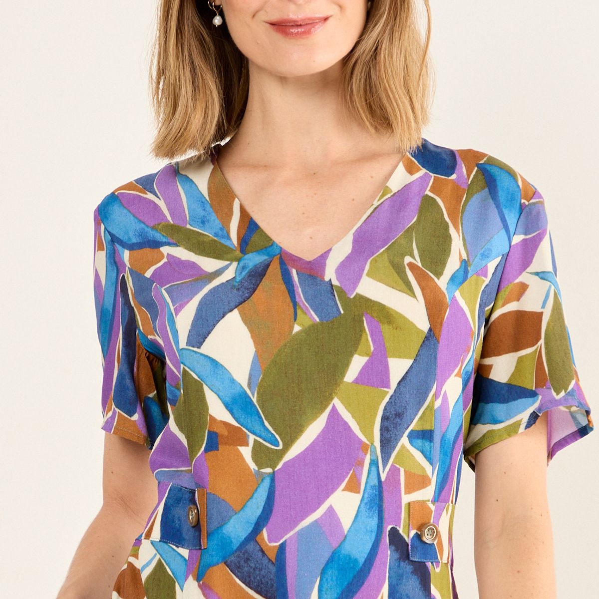 MA GRIFFE - Vestido Estampado Mujer Morado Magriffe