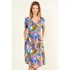 MA GRIFFE - Vestido Estampado Mujer Morado Magriffe