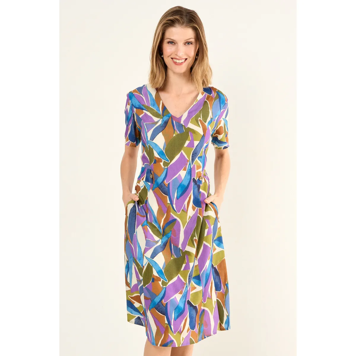 MA GRIFFE - Vestido Estampado Mujer Morado Magriffe