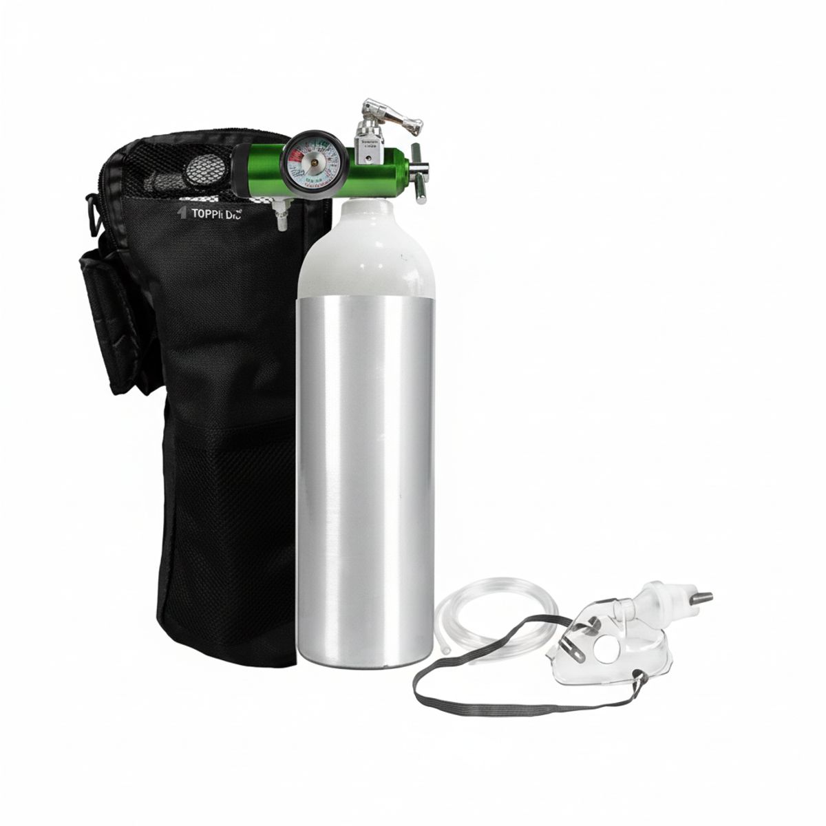 TOPMEDIC - Cilindro Tubo de Oxigeno Portatil Pediatrico Tanque 168 + Bolso de Transporte