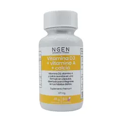 COSMETICA NATURAL NGEN - Suplemento vitamina D3, vitamina A y calcio para 2 meses