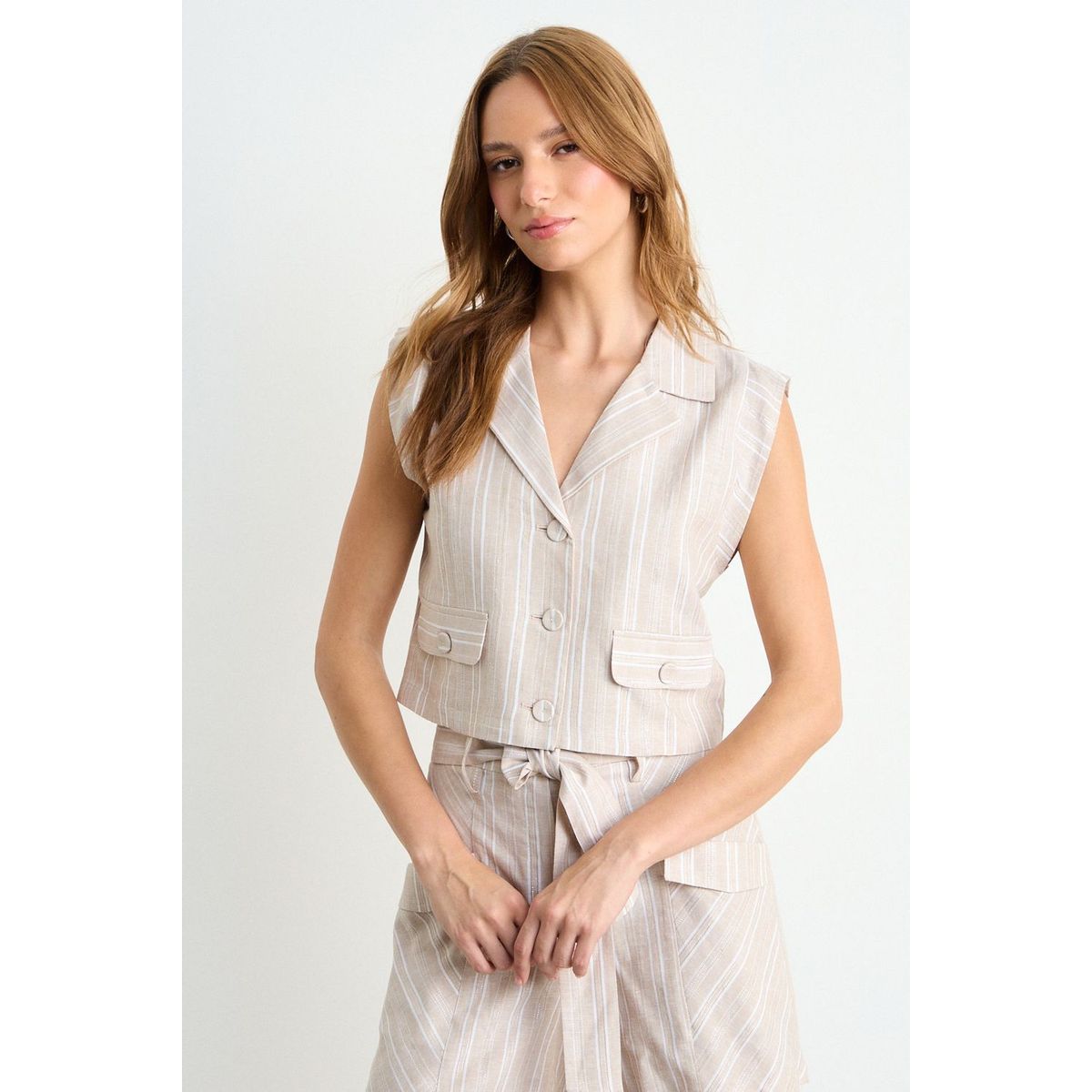 IO - Blusa Fantasia Mujer Beige Io