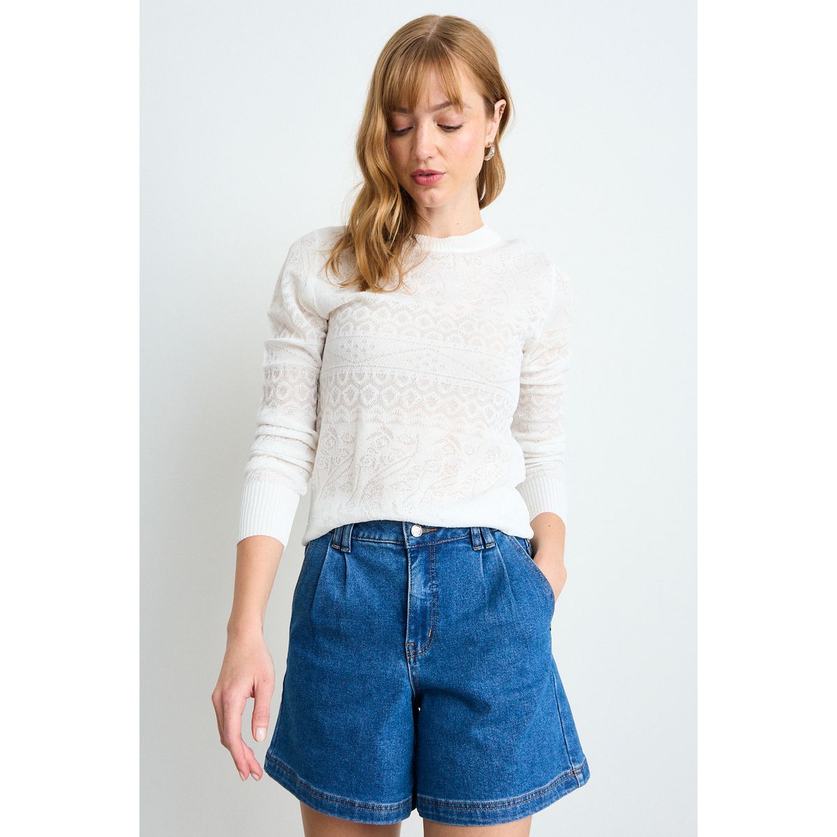 IO - Sweater Liso Mujer Crudo Io