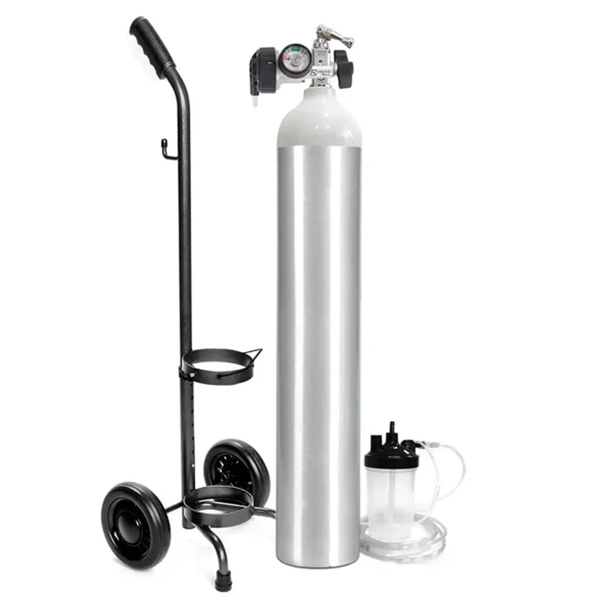 TOPMEDIC - Kit Cilindro Tubo de Oxigeno Medicinal Portatil Tanque De 685 Litros Tipo E + Bolso de Transporte