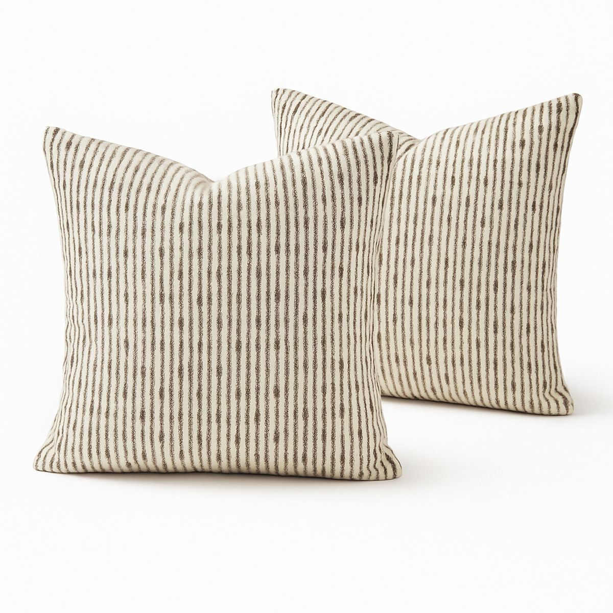 ARMONIA - Pack 2 Fundas Decorativas Chenille Marrón 45x45cm Elegante 785