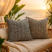 Pack 2 Fundas Decorativas Chenille Negra 45x45cm Elegante 785