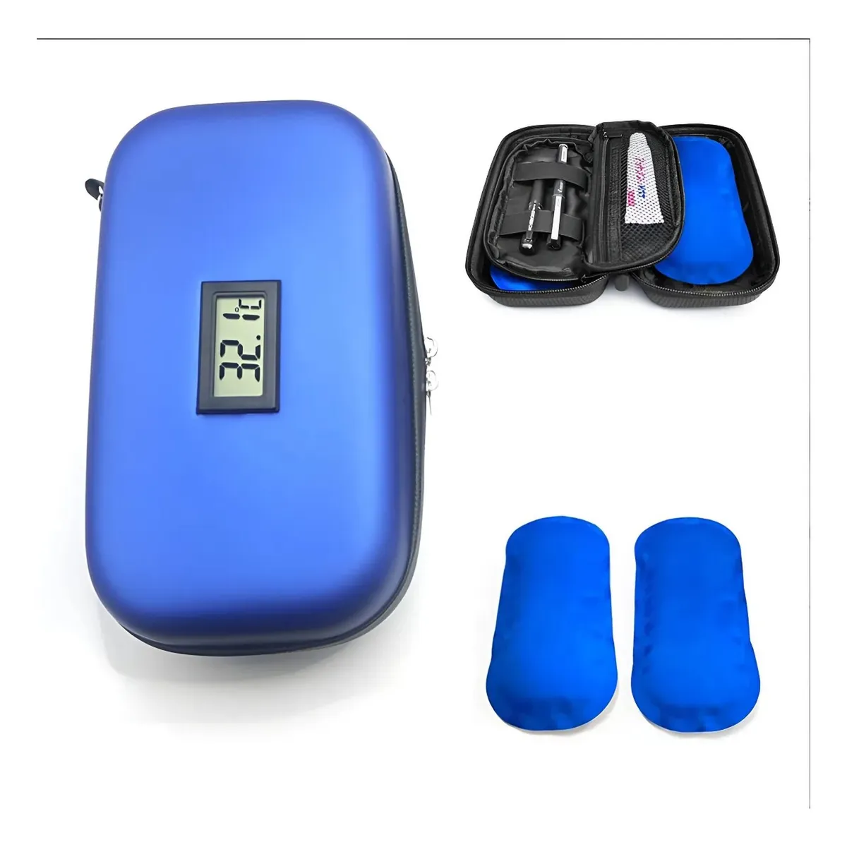 GENERICO - Estuche Térmico de Insulina Portátil con Monitor de Temperatura Resistente al Agua