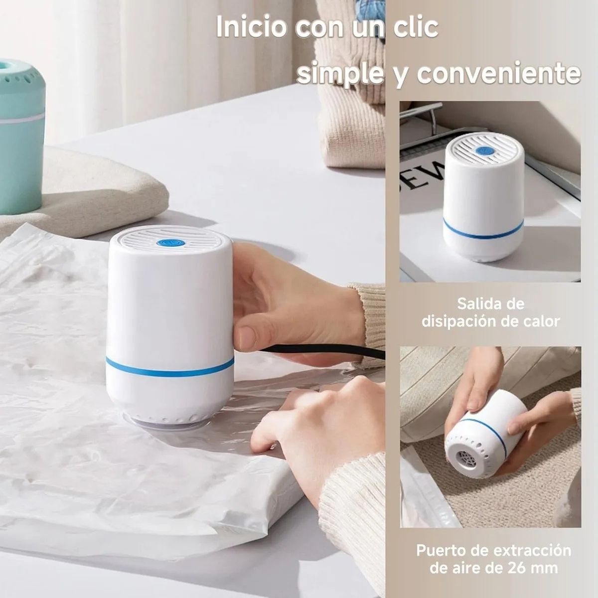 GENERICO - Bolsas Almacenamiento Al Vacío PA Reutilizables Con Bomba Automática