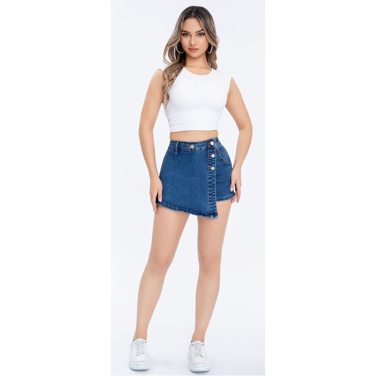LIKE SHOP - Short Tipo Mini Falda Juvenil Jeans Premium Elasticada 3017