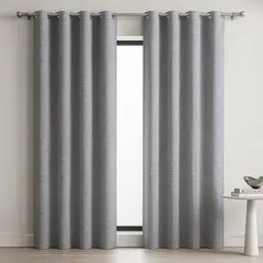 ARMONIA - Cortina Decorativa Blackout Gris 2 Paños Forro Blanco N°103
