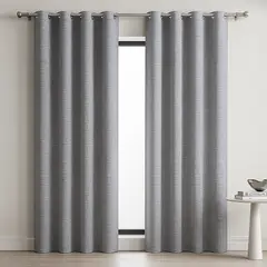 ARMONIA - Cortina Opaca Gris 2 Paños Forro Blanco Decorativa N°103