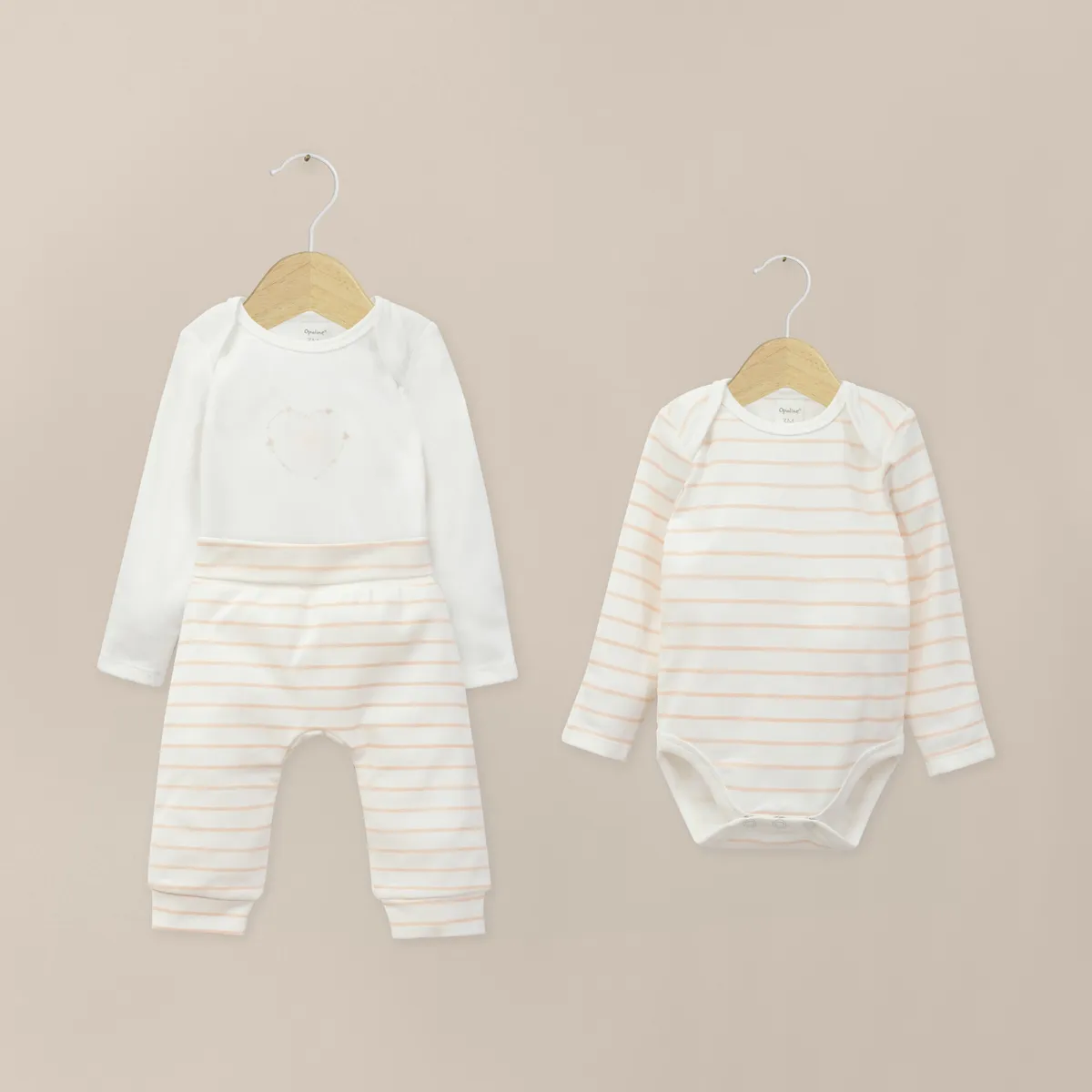 OPALINE - Conjunto De Bodies Bebe Niña Rosado