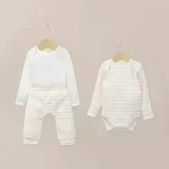 OPALINE - Conjunto De Bodies Bebe Niña Rosado