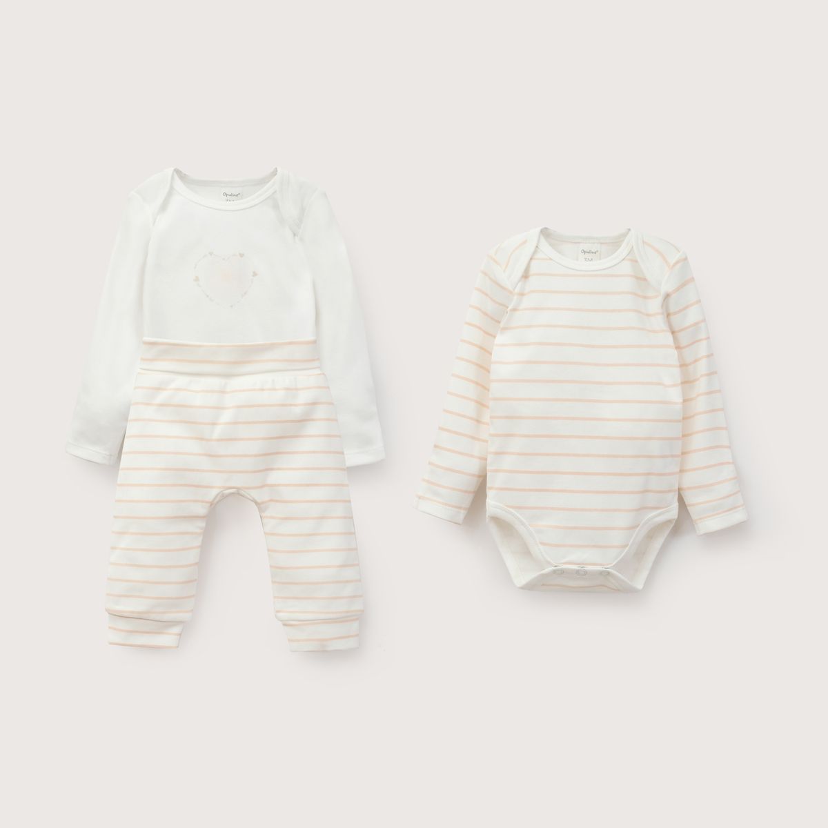 OPALINE - Conjunto De Bodies Bebe Niña Rosado