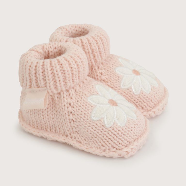 Pantufla Tejida Bebé Niña Rosada