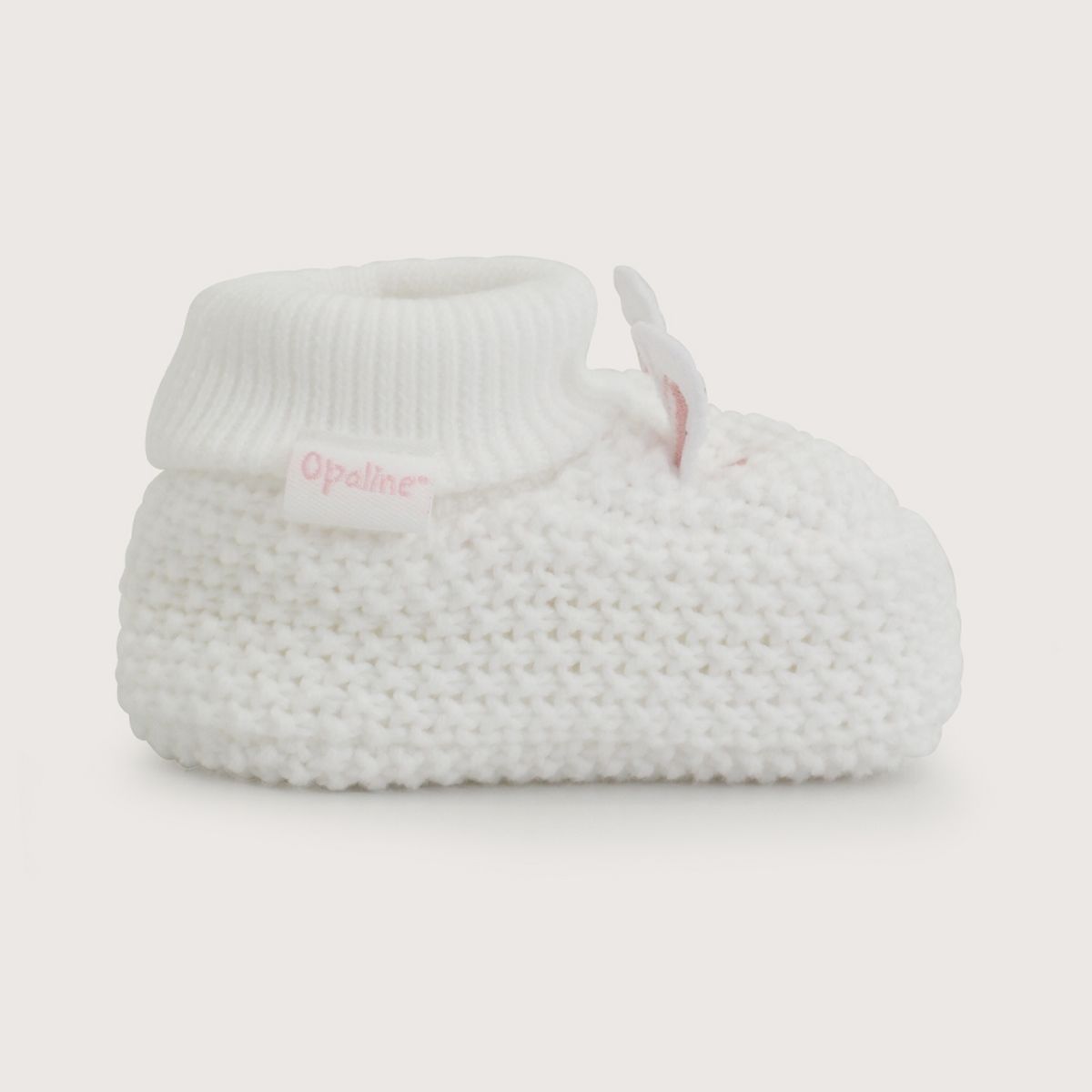 OPALINE - Zapato Tejido Conejo Blanco Bebé