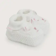 OPALINE - Pantufla Tejida Conejo Blanco Bebé