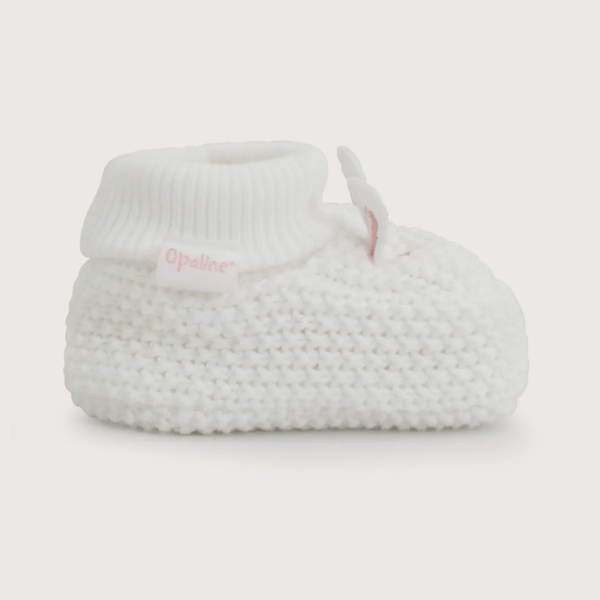 OPALINE - Zapato Tejido Conejo Blanco Bebé