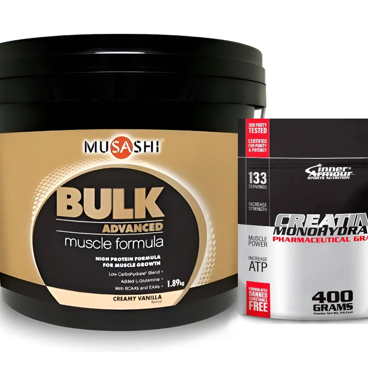 MUSASHI - Proteina Bulk Whey Isolate 4 Lbs + Inner Armour Creatina