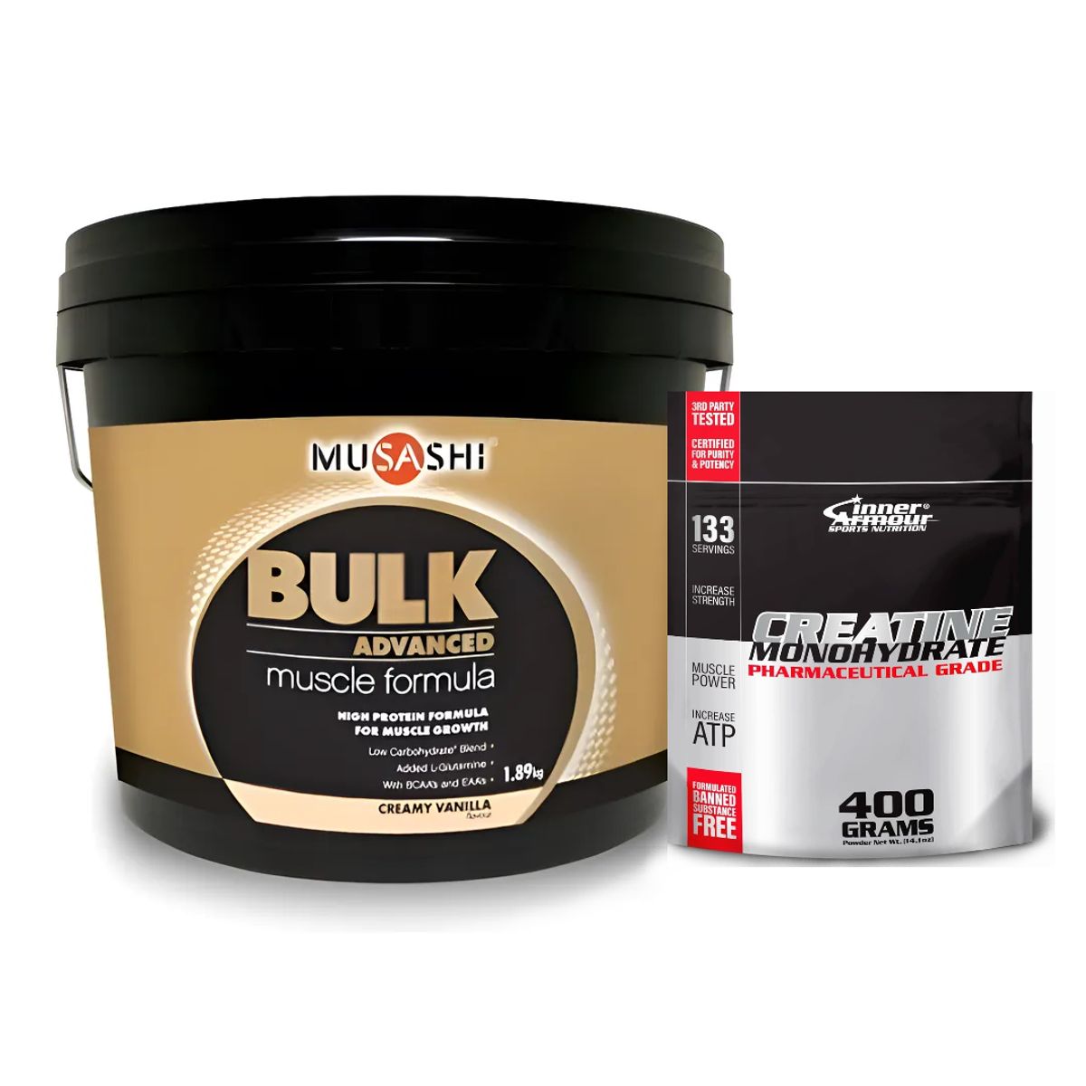 MUSASHI - Proteina Bulk Whey Isolate 4 Lbs + Inner Armour Creatina