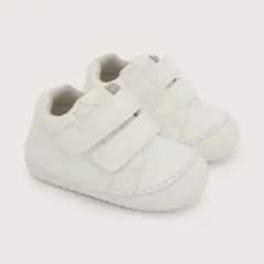 OPALINE - Zapatilla Gateador Con Velcro Bebé Unisex Blanca