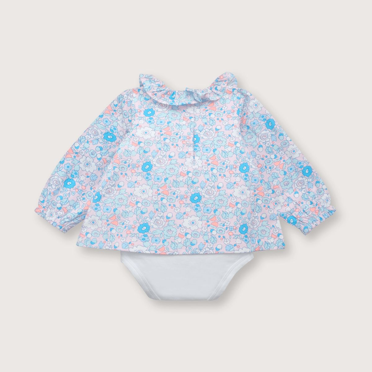 OPALINE - Body de bebé niña blusa flores Rosado
