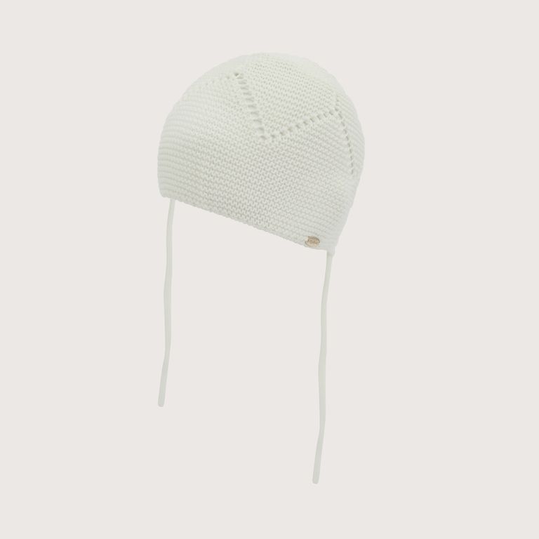 Gorro Invierno Beige De Nina 100% Algodon Beige S