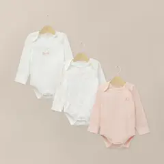 OPALINE - Pack Bodies Bebe Niña Guindas En Rosa Viejo