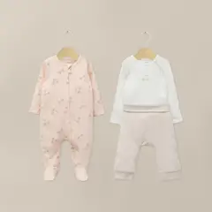 OPALINE - Conjunto 3 Piezas Bebe Niña Rosado