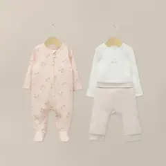 OPALINE - Conjunto 3 Piezas Bebé Niña Rosado