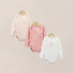 OPALINE - Pack Bodies Manga Larga Bebe Niña Rosado Disney