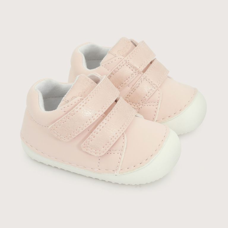 Zapatilla Bebé Niña Gateador Rosada Con Velcro