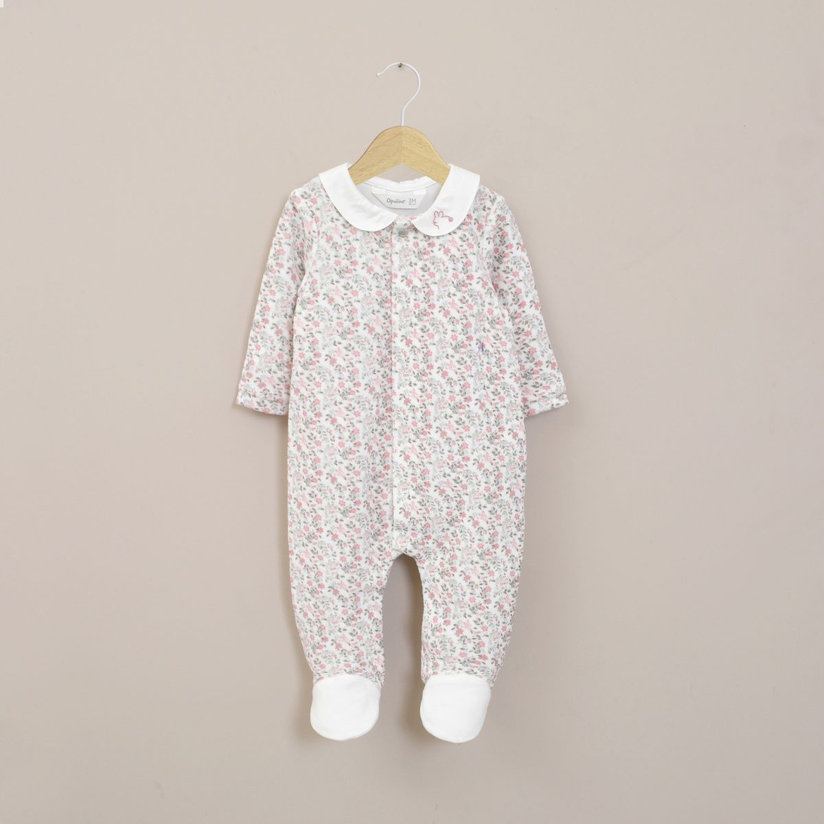 OPALINE - Oso Plush Bebe Niña Estampado Rosado