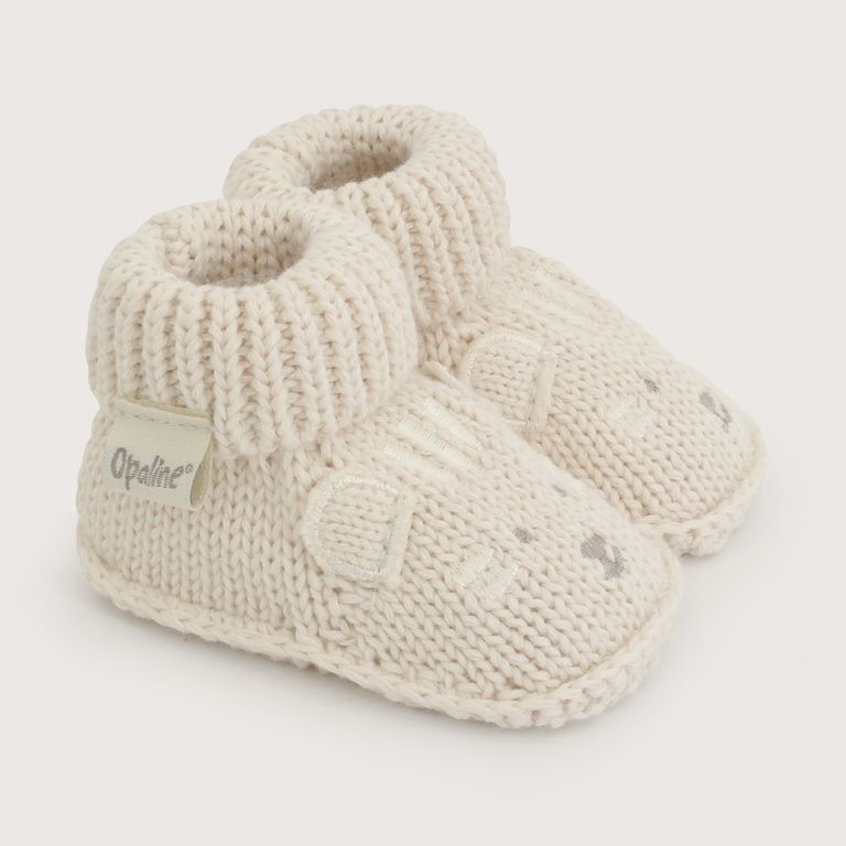 Pantufla Tejida Bebé Niño Beige