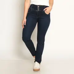WADOS - JEANS PITILLO TIRO ALTO PRETINA ANTATOMICA 3 BOTONES PUSH UP