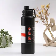 GENERICO - Termo Botella Agua Termica Acero Inoxidable 800ml Portátil Negro