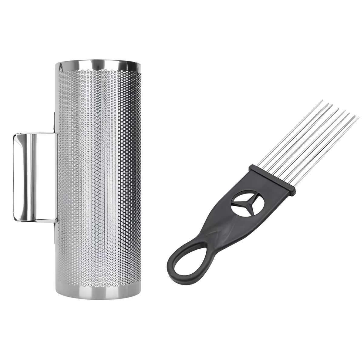 OEM - Guiro Musical Ultra Compacto Inoxidable 25x7cm con Cepillo