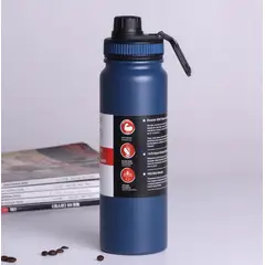 GENERICO - Termo Botella Agua Termica Acero Inoxidable 800ml Portátil Azul