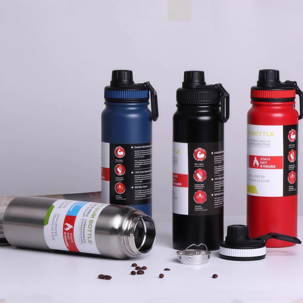 GENERICO - Termo Botella Agua Termica Acero Inoxidable 800ml Portátil Azul